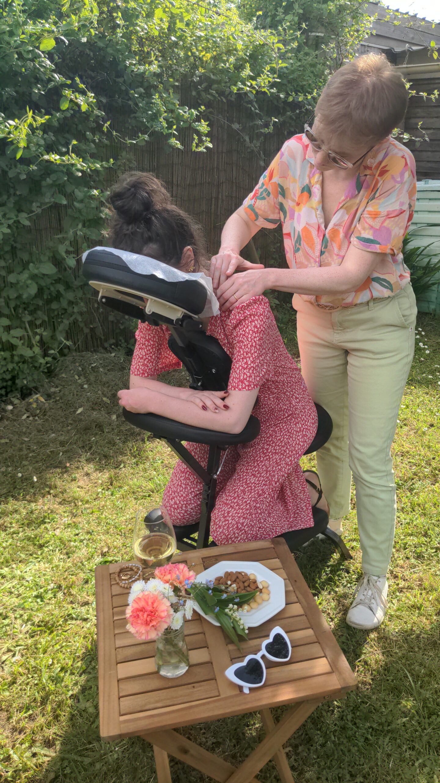 massage assis en extérieur